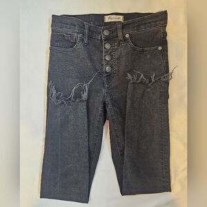 Madewell 9 in High-Rise Button-Up Skinny Jeans- Faded Black- Size 26